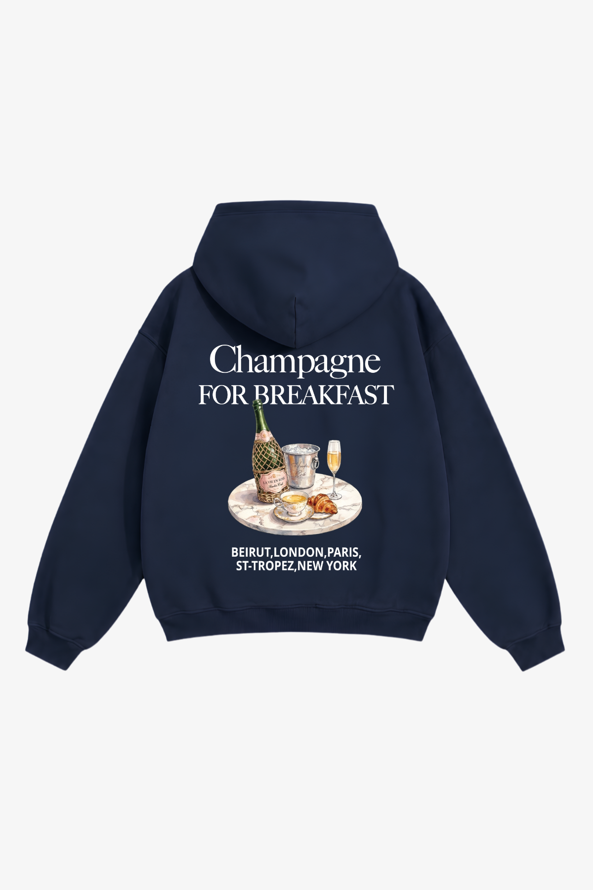 "Champagne for breakfast" hoodie