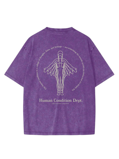 "Human Condition" Oversized Acid Washed t-shirt