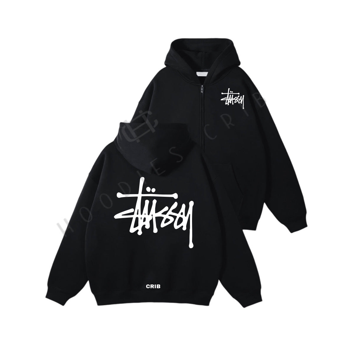 "Stussy" zip-up hoodie (3 colors)