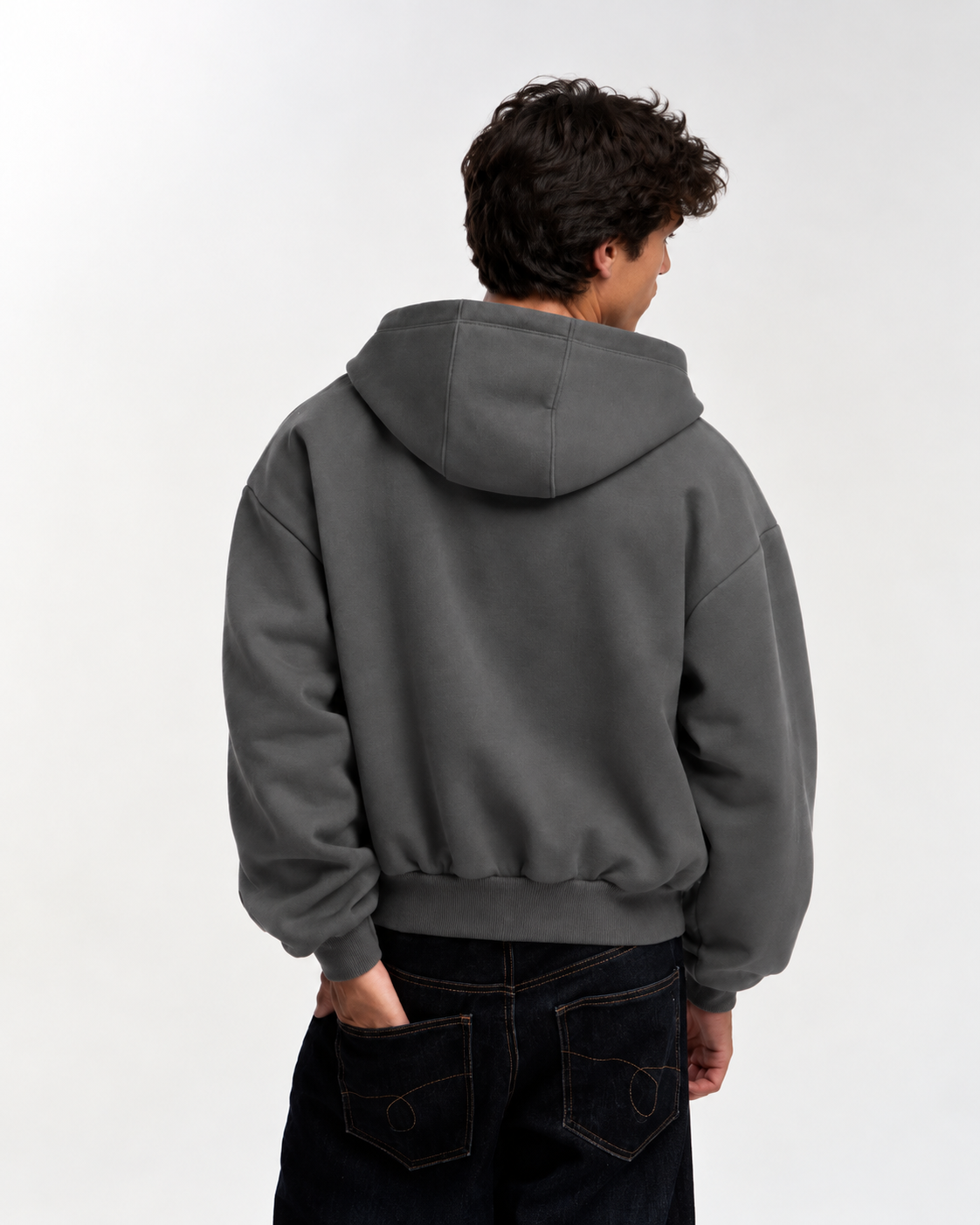 "Basic grey" zip-up