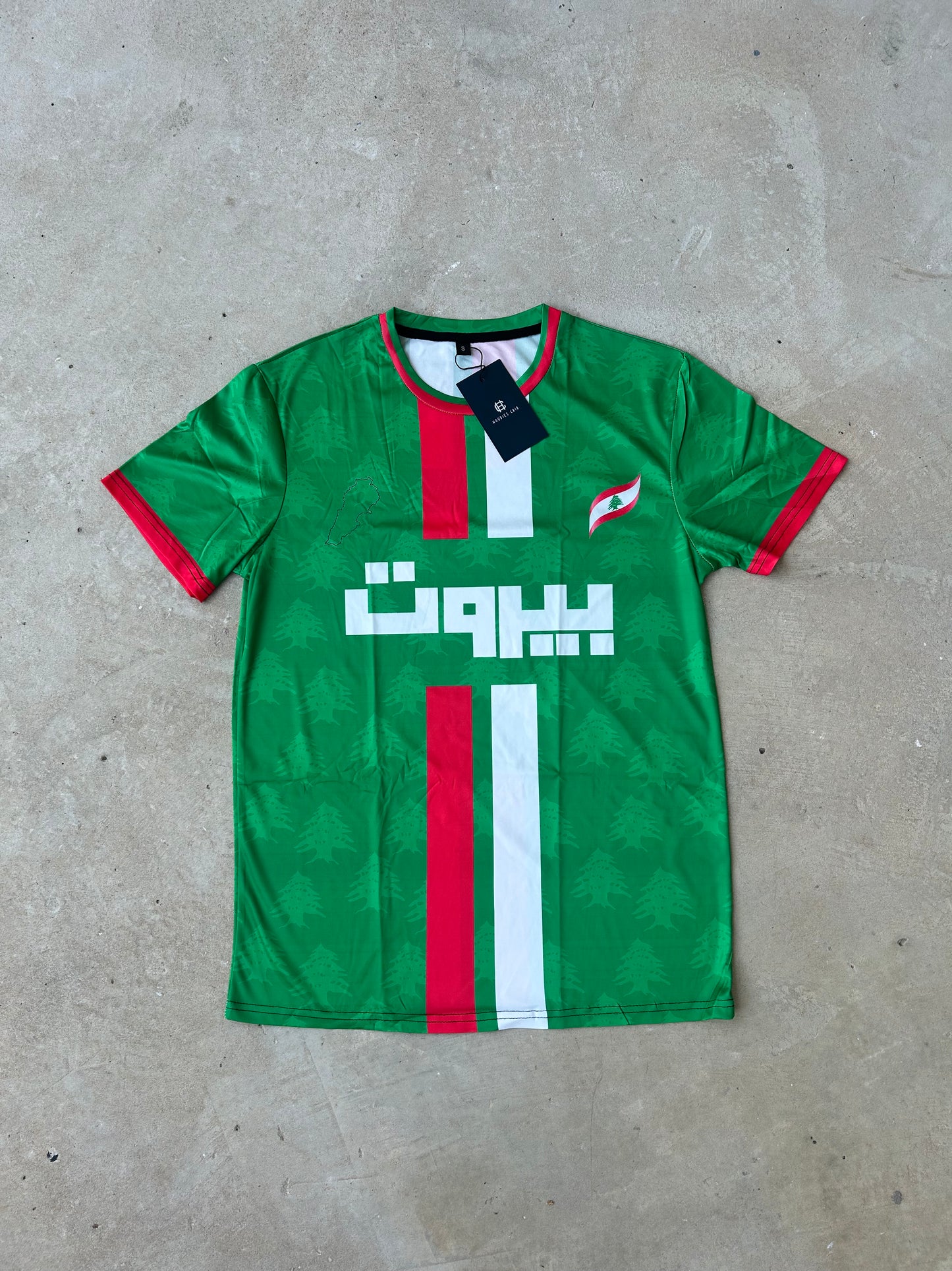 "Lebanese Streetwear Jersey" half-sleeve green