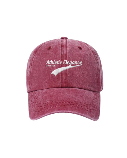 "Athletic Elegenace" Burgundy acid washed cap