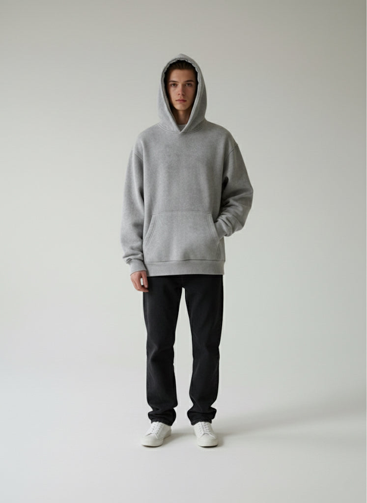 "Unisex Basic Acid-Washed Grey" hoodie