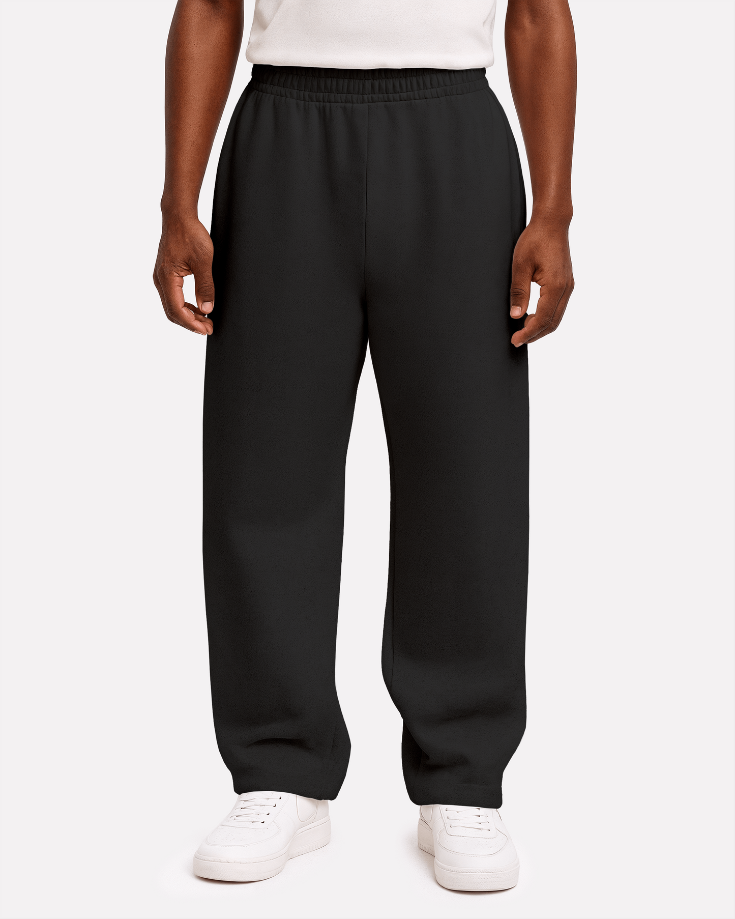 "Unisex Uncuffed Basic Black" sweatpants