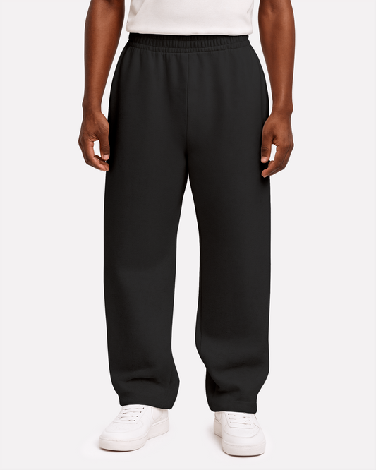 "Unisex Uncuffed Basic Black" sweatpants