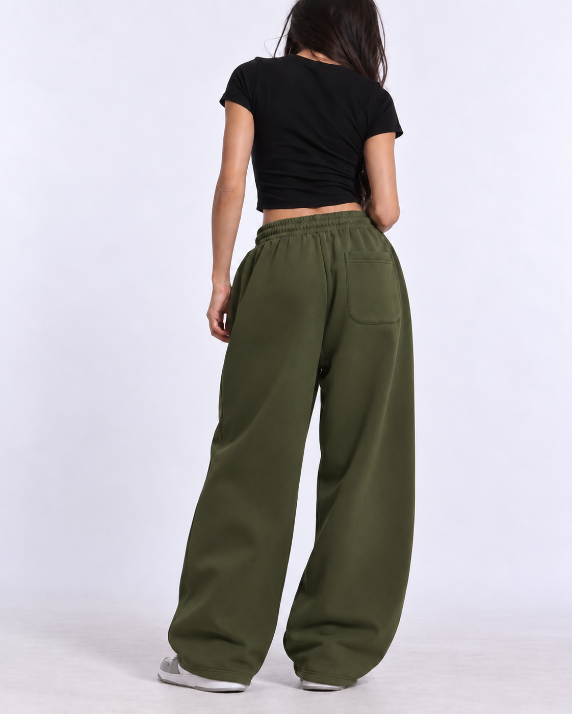 "Olive relaxed uncuffed" sweatpants