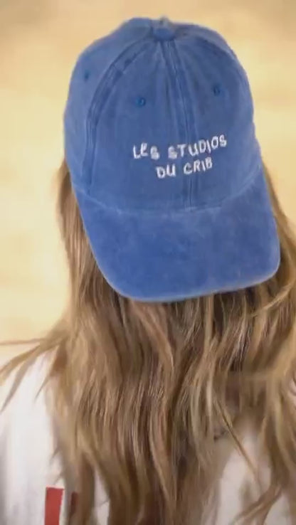 "Les Studios Du Crib" Blue cap acid washed